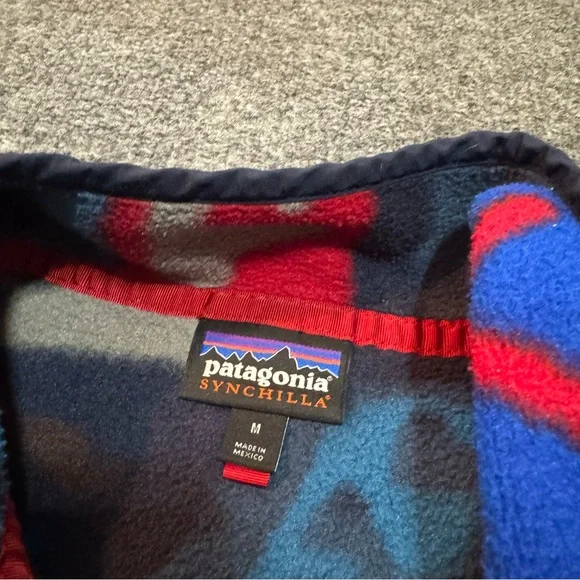 Rare Patagonia Synchilla Fleece Indian Aztec Men’s Size Medium Snap Jacket